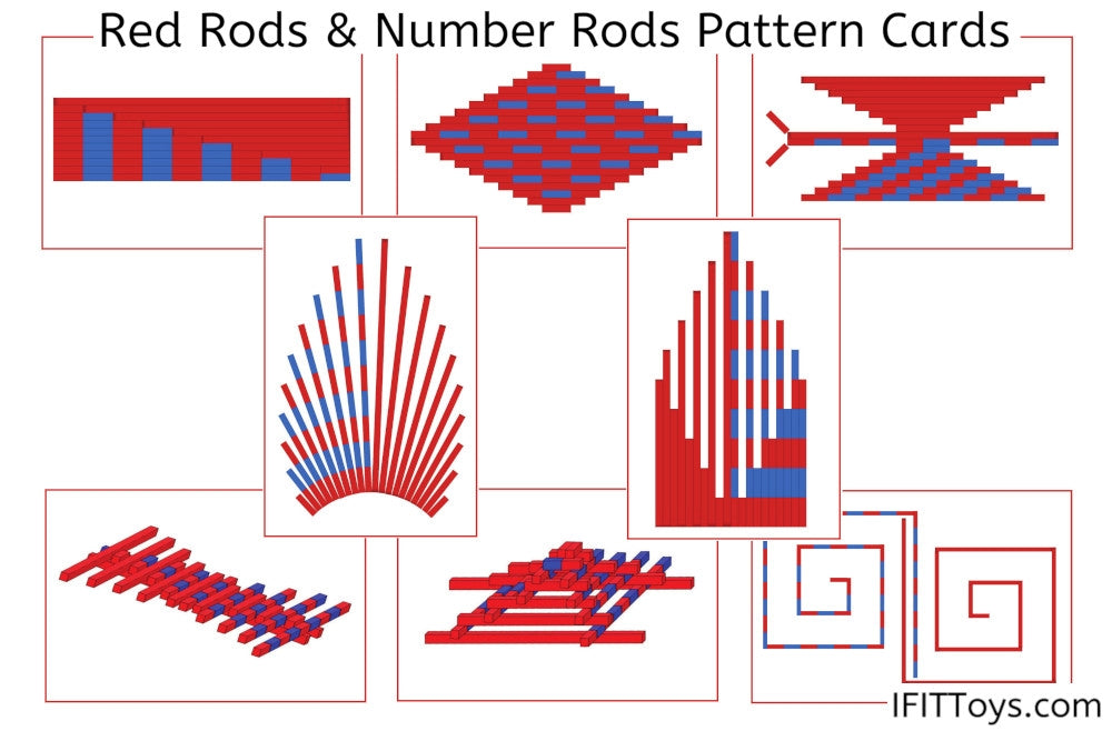 Rad Rods Cards Red Rods and Number Rods Pattern Cards - IFIT Montessori