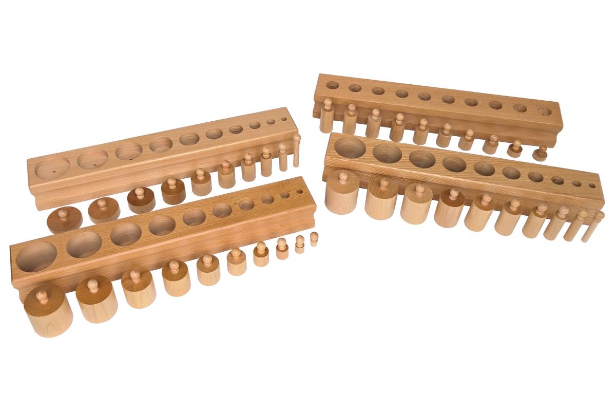 Knobbed Cylinder Blocks - Set of 4