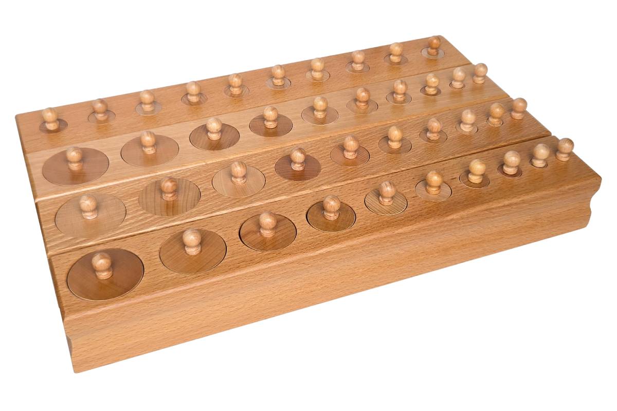 Knobbed Cylinder Blocks - Set of 4