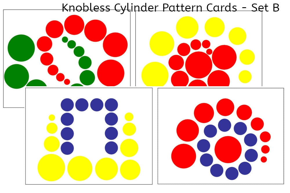 Knobless Cylinder Pattern Cards - IFIT Montessori