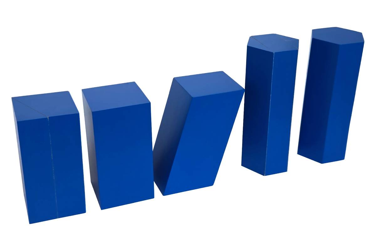 Divided Blue Geometric Solids