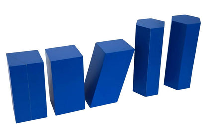 Divided Blue Geometric Solids