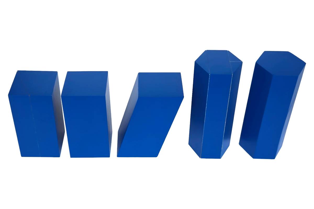 Divided Blue Geometric Solids