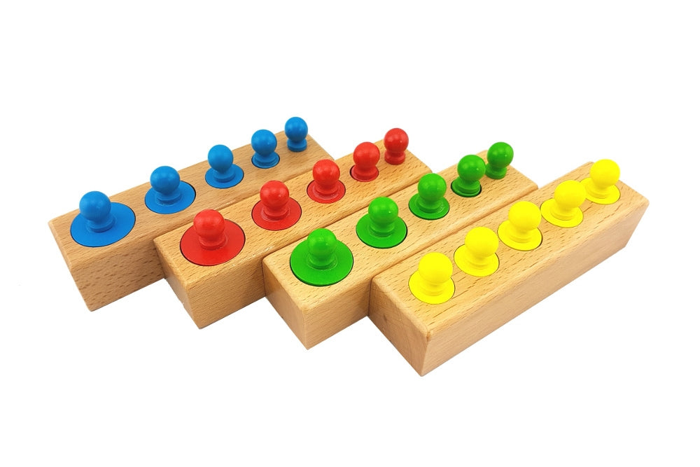 IFIT Montessori: Color Knobbed Cylinder Blocks (Mini)