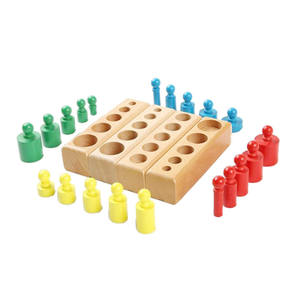 IFIT Montessori: Color Knobbed Cylinder Blocks (Mini)