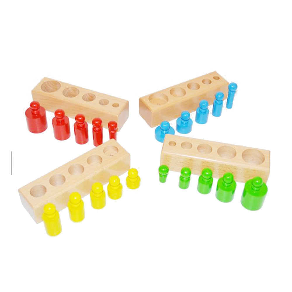 IFIT Montessori: Color Knobbed Cylinder Blocks (Mini)