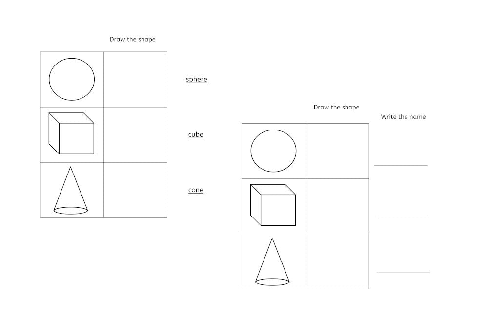 Draw Solid Worksheet Geometric Solids Worksheets (PDF) - IFIT Montessori
