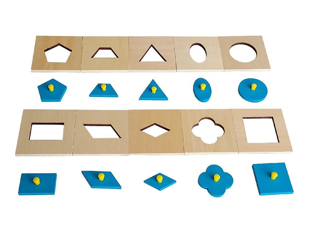 IFIT Montessori: 10 Geometric Insets with Frame