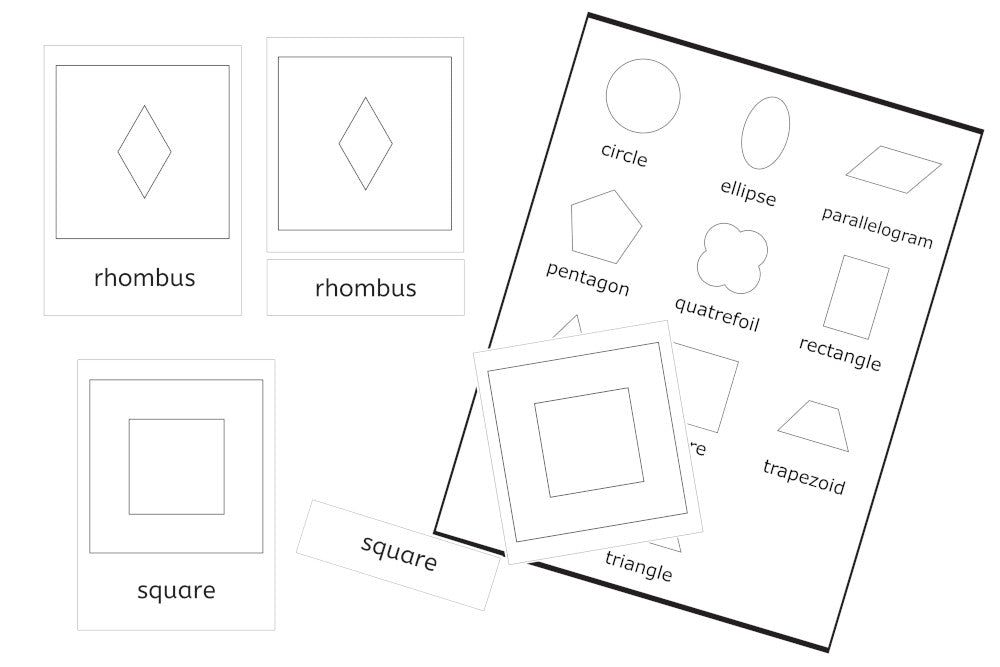 Geometric Shapes, Solids and 3-Part Cards Bundle