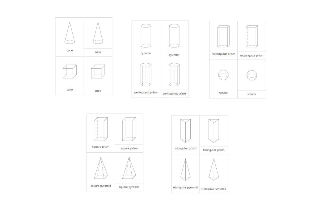 IFIT Montessori: 10  Wood Geometric Solids and 3-Part Cards (PDF)