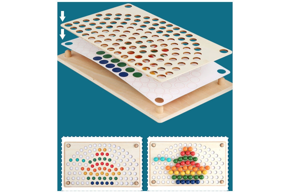 Rainbow Sorting Board with Pattern Cards