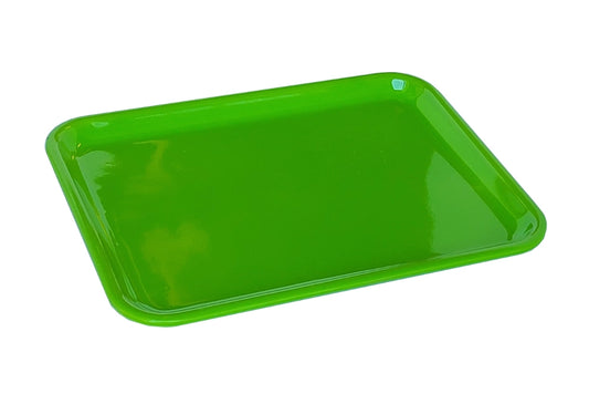 Small green melamine tray with lip.