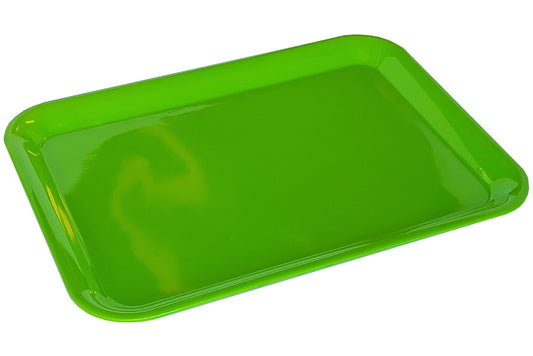 Large green melamine tray with lip.