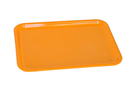 Small orange melamine tray with lip.
