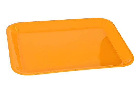 Medium orange melamine tray with lip.