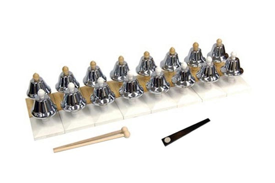 8 bells being played in a major scale (audio recording)